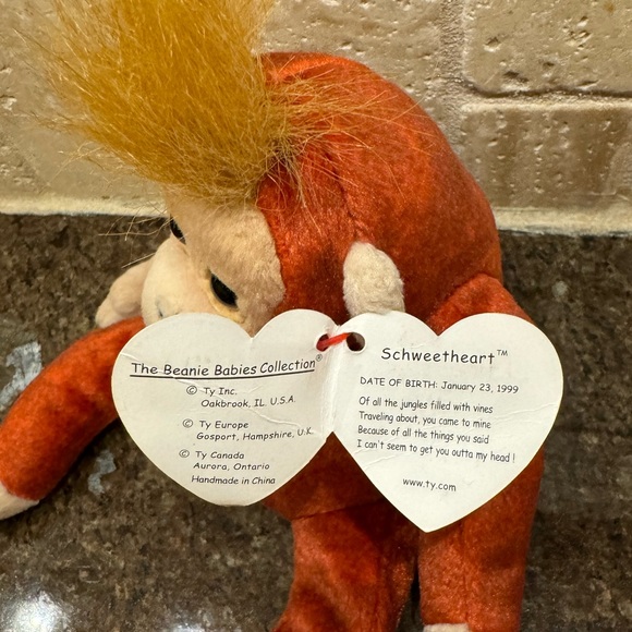 Ty Beanie Baby Sweetheart The Orangutan 🦧 DOB January 23, 1999 - Picture 3 of 3